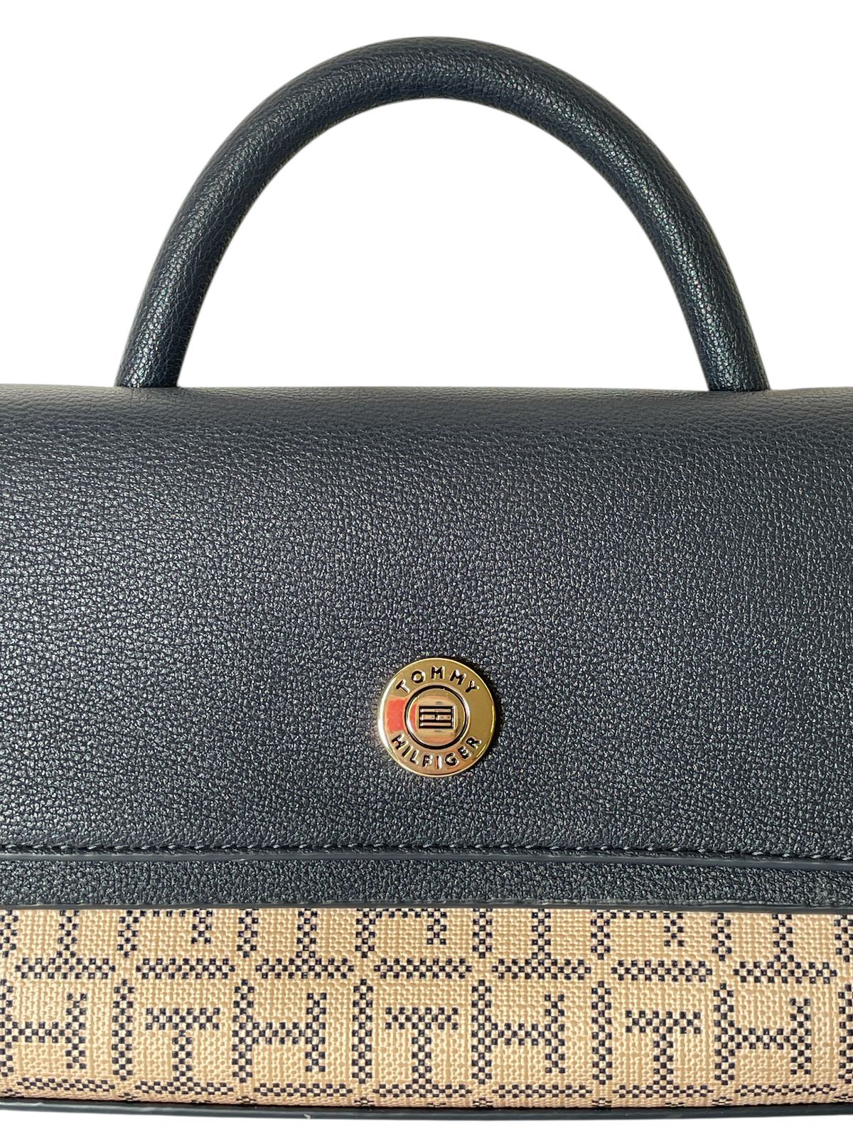 Bolsa Tommy Hilfiger Mini Top Handle Navy Logo | Elegancia compacta